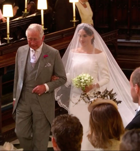 מלווה את מייגן מרקל ביום חתונתה, 2018 (צילום: Sky News via AP)
