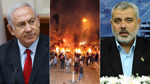 Hamas leader Ismail Haniyeh and Netanyahu