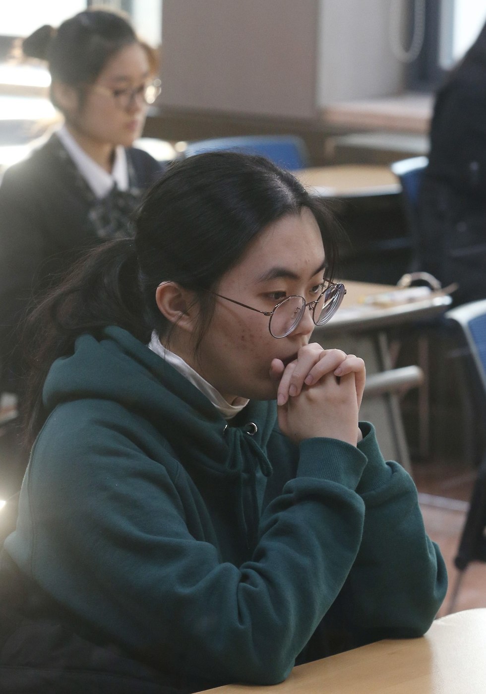 בחינות כניסה ל אוניברסיטה ב דרום קוריאה (צילום: EPA)