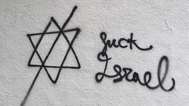 nti-Semitic and anti-Israel graffiti on a Jewish community center in Spain