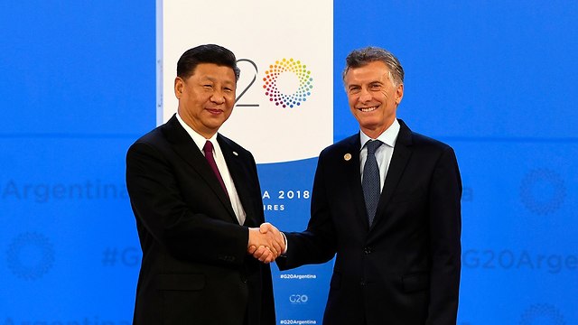 נשיא סין שי ג'ינפינג נשיא ארגנטינה מאוריסיו מאקרי  (צילום: EPA)