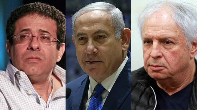 Left to right: Ilan Yeshua, PM Netanyahu, and Shaul Elovitch