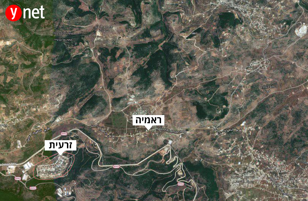 מפה לבנון ישראל ראמיה זרעית חיזבאללה חפירת חפירה מנהרה מנהרות טרור  צה