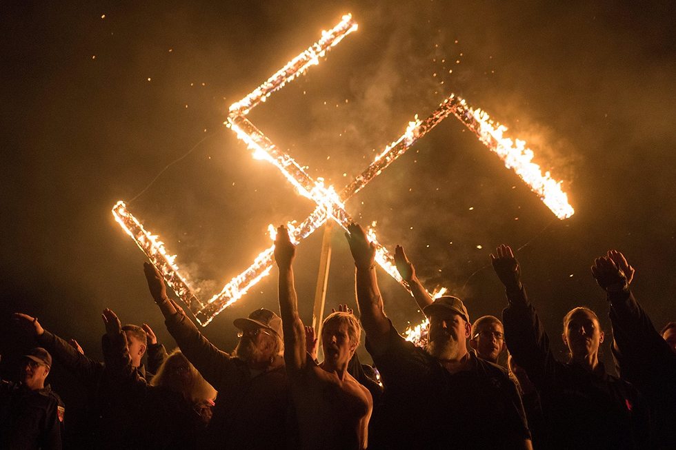 White supremacists give the Nazi salute in Georgia, US (Photo: Reuters)
