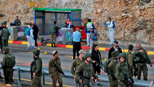 The scene of the shooting attack in the West Bank, December 13, 2018 (Photo: AFP)
