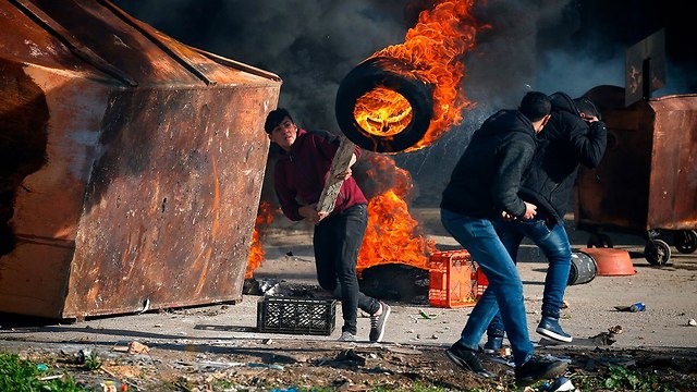 Violent riots near Ramallah, the West Bank, December 2018 (Photo: AFP)