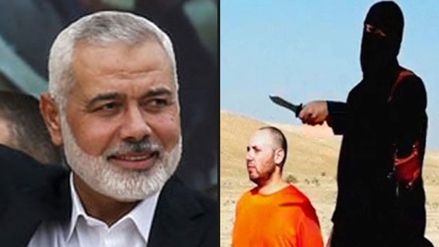 Лидер ХАМАСа Исмаил Хания; террорист Исламского государства казнит пленника. Фото: AFP, MCT