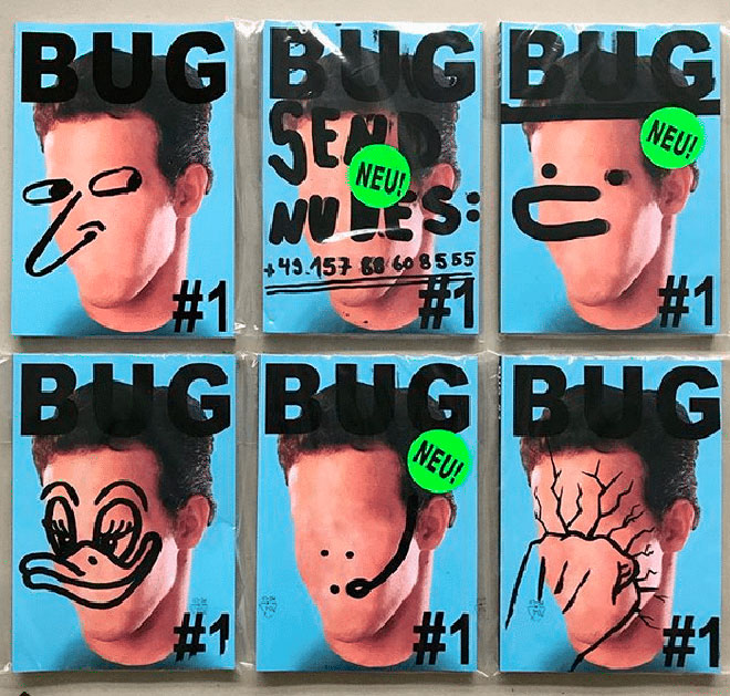 BUG הוא מגזין חדש מבית היוצר של פטריק תומאס הגרמני. שער הגיליון הראשון הציג סדרה של פורטרטים שונים ומאוירים של מארק צוקרברג / ספטמבר 2018