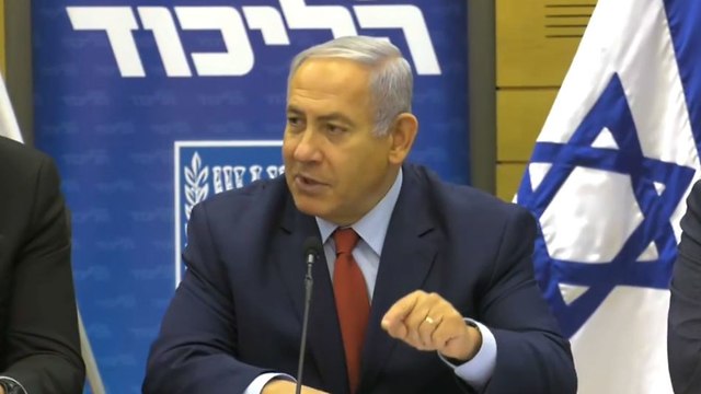 Benjamin Netanyahu at a meeting of his Likud faction, December 24, 2018