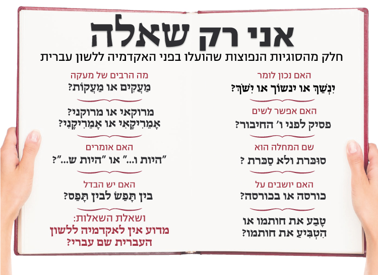 ...העברית חושפת האקדמיה ללשון עברית אילו שאלות מרכזיות מעסיקות את הציבור בא...