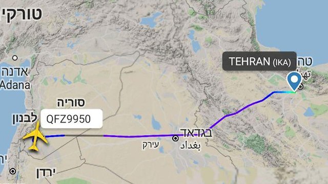 Путь иранского самолета. Фото: FlightRadar24