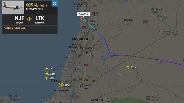 המטוס שהוסט סמוך לדמשק בעקבות יירוט טיל הנ