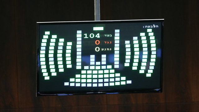הצבעה במליאת הכנסת על חוק התפזרות הכנסת (צילום: עמית שאבי)