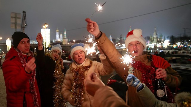 Встреча Нового года в Москве. Фото: AP