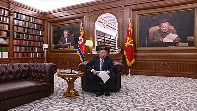 צפון קוריאה קים ג'ונג און נאום לשנה החדשה (צילום: AP)