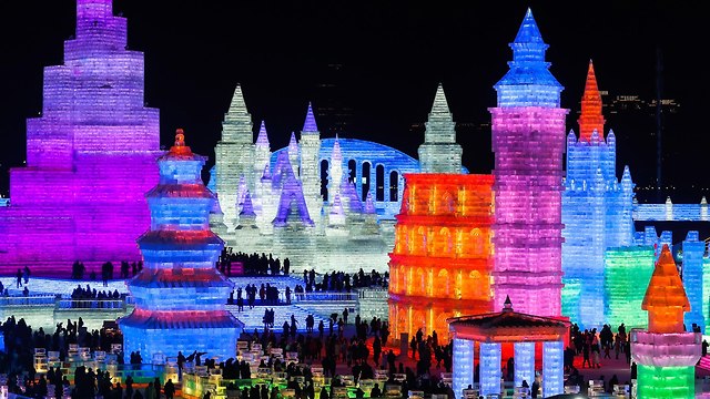 סין פסטיבל חורף קרח הרבין (צילום: EPA)