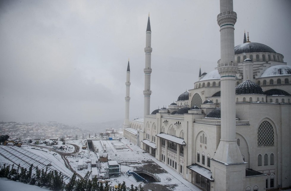 שלג באיסטנבול (צילום: AFP)