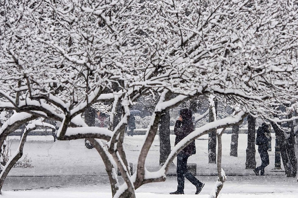 שלג מקדוניה (צילום: AFP)