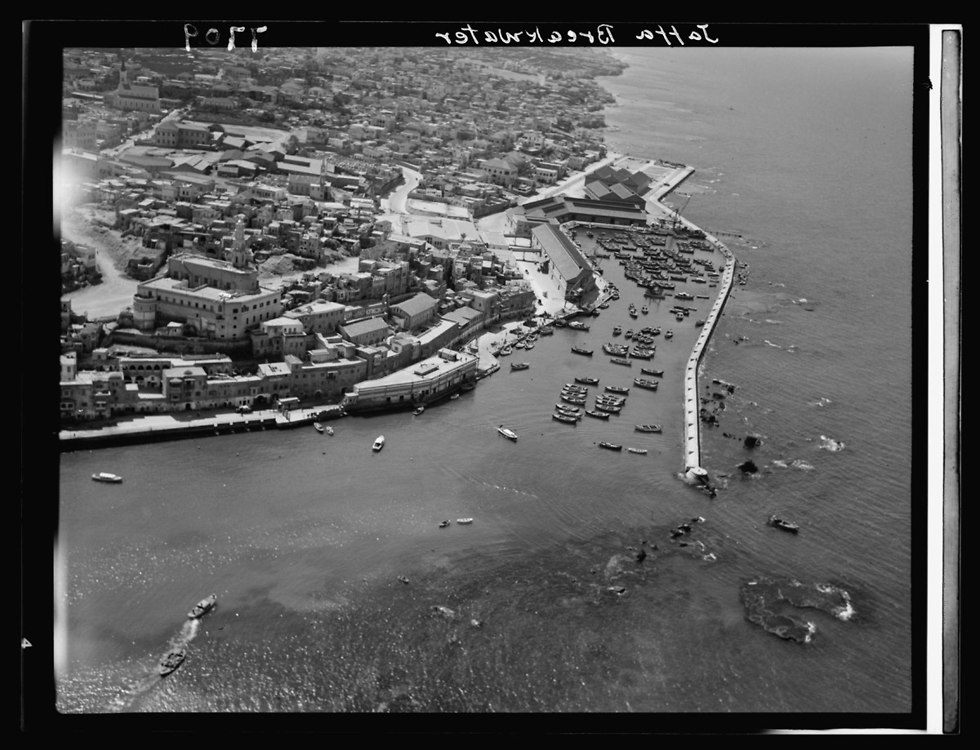 מבט אווירי על נמל יפו, 1937 (צילום: צלמי אמריקן קולוני, אוסף מאטסון)