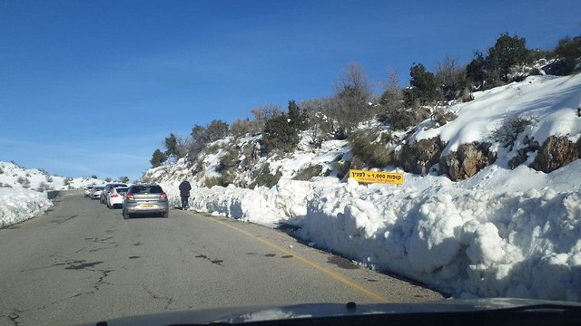 שלג בדרך לחרמון (צילום: אייל גריידי)