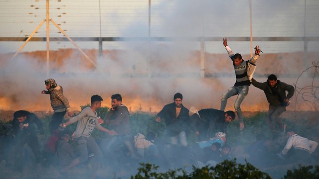 Gaza border riots, January 11, 2019 (Photo: Reuters)