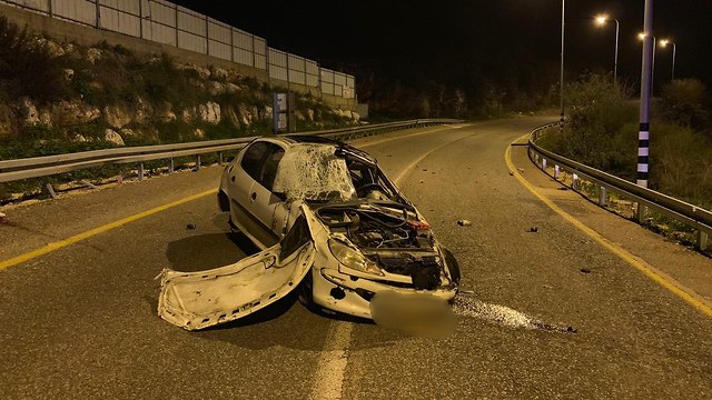 רכב תאונה צפון כרמיאל הרוג שני פצועים (צילום: דוברות משטרה)