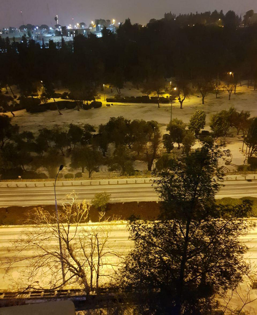 שלג בירושלים גן סאקר (צילום: אפרת בן ישי)