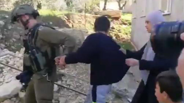 Palestinian women attack IDF officer in Kafr Qaddum, January 19, 2019