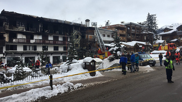 צרפת שריפה אתר סקי קורשבל הרי האלפים הרוגים פצועים (צילום: AFP)