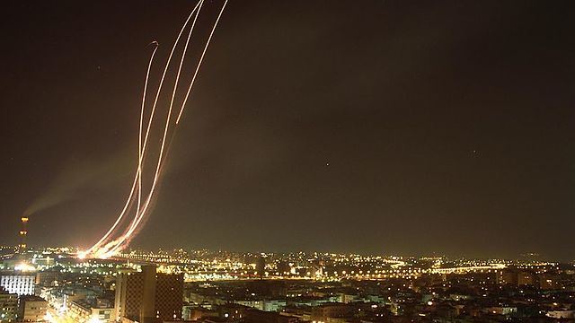 Patriot missiles intercepting Iraqi Scuds over Tel Aviv during the 1991 Gulf War (Photo: GPO)
