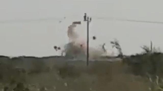 תקיפת עמדת חמאס ברצועת עזה על ידי טנק מכוחות צה