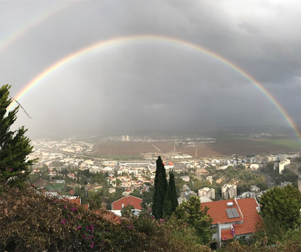 Rainbow over northern Israel (Photo: Ronen Goldstein)
