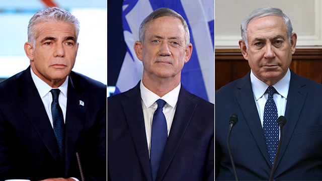 Left to right: Lapid, Gantz and Netanyahu 