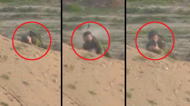 The IDF officer being shot