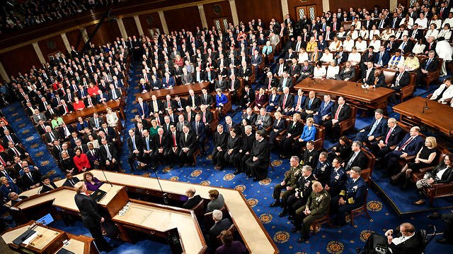 הקונגרס בנאום מצב האומה של דונלד טראמפ (צילום: AFP)
