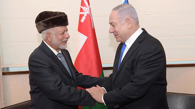Benjamin Netanyahu and the Omani foreign minister  (Photo: GPO)