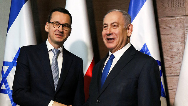 Polish Prime Minister Mateusz Morawiecki and Prime Minister Netanyahu (Photo: Reuters)