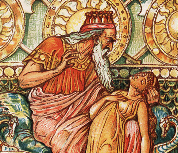 מגע מידאס הפך ביטוי נרדף להצלחה כלכלית. מידאס ובתו בציור של נתניאל הותורן, 1893 (צילום: מתוך ויקיפדיה)