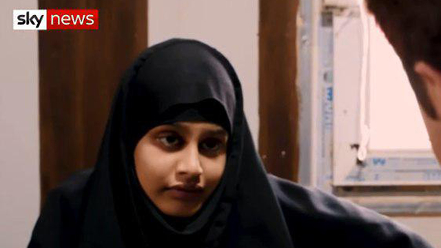 Shamima Begum, the British teen who fled to Syria to join ISIS (Screenshot: Sky News)