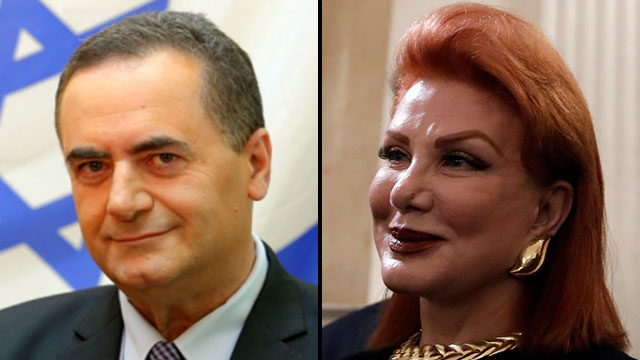 Yisrael Katz and US Ambassador to Poland Georgette Mosbacher  (Photo: Reuters)