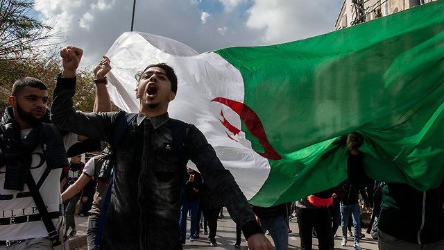 אלג'יריה מפגינים רבבות מחאה נדירה נגד הנשיא עבד אל-עזיז בוטפליקה (צילום:  MCT)
