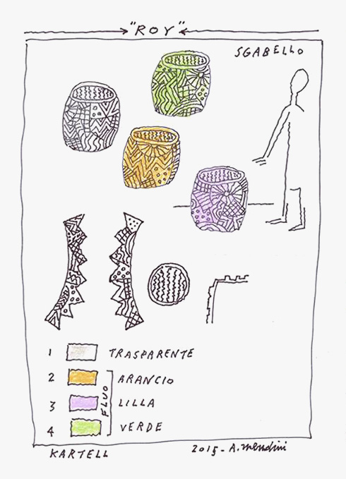 סקיצות לשרפרפים שעיצב עבור ''קרטל'' (צילום: באדיבות הביטאט)