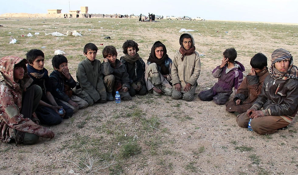 ילדים יזידים ש חולצו מ שבי דאעש ב סוריה (צילום: AFP)