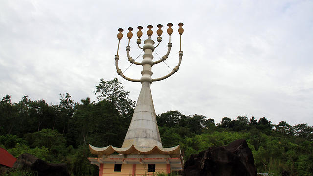A 62-foot-tall (18.9m) menorah, possibly the world's largest, near the town of Tondano, North Sulawesi