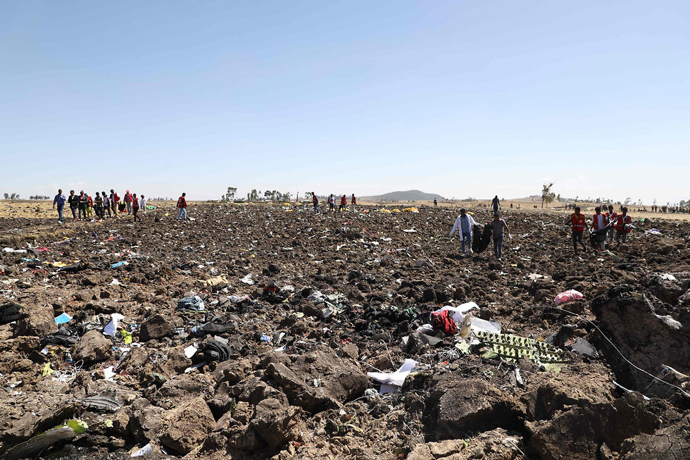 התרסקות מטוס אתיופיה אתיופיין איירליינס Ethiopian Airlines (צילום: AFP)