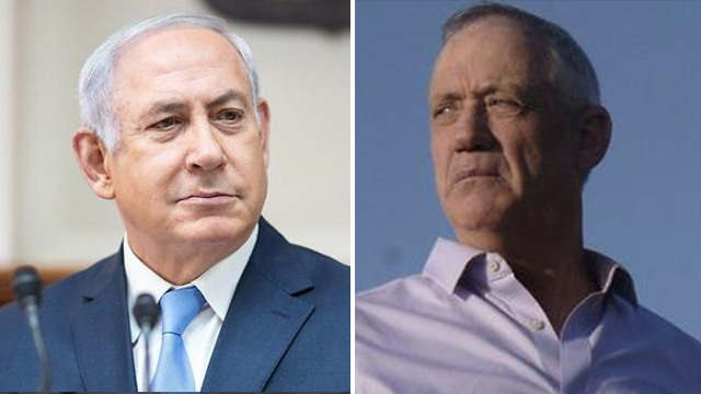 Benjamin Netanyahu and Benny Gantz (Photo: Avi Roccah, Emil Selman)