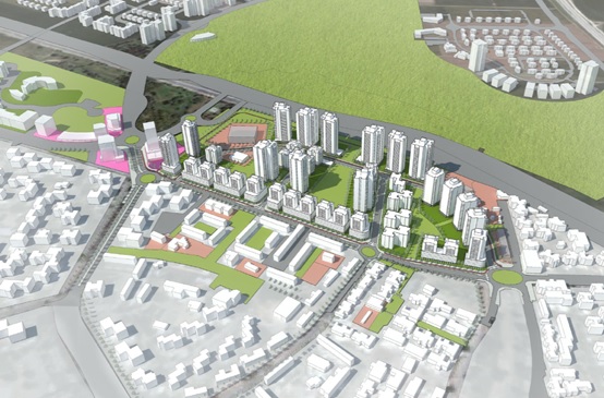   План нового района в Кирьят-Гате. Иллюстрация: ДС строительство городов