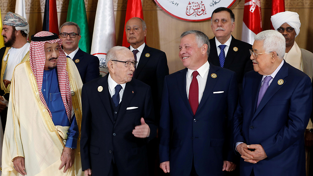 Saudi, Tunisian, Jordanian and Palestinian leaders at the Arab League summit in Tunisia in March 2019 (Photo: Reuters)