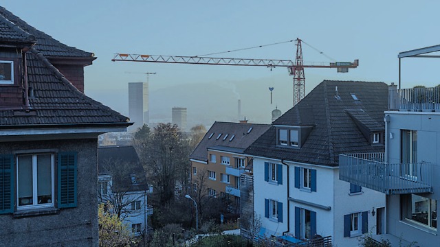 ציריך, שוויץ. ירידה בהתחלות הבנייה ()
