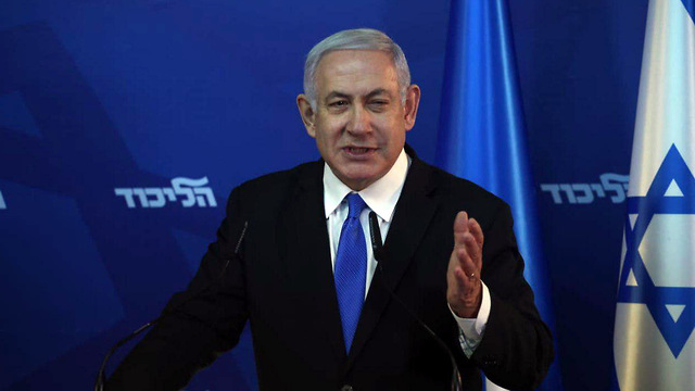 Prime Minister Benjamin Netanyahu during a press conference, April 1st (Photo: Ohad Zwigenberg)
